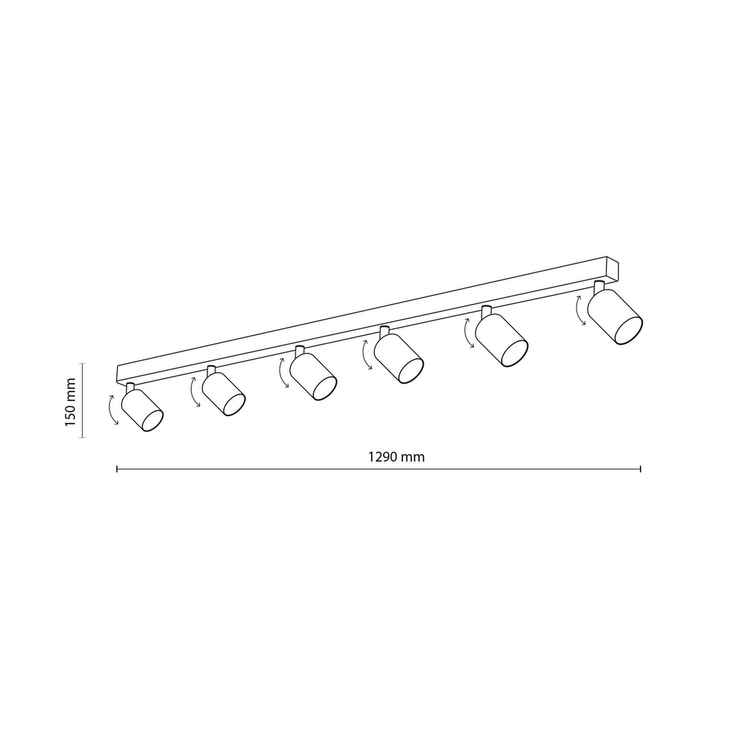 Deckenspot Top Justierbar Braun Sechsflammig Linear Deckenlampe Lampe Leuchte B-Ware - 5901780561833