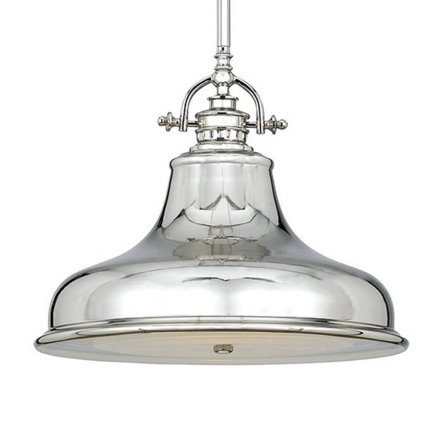 Quoizel Hängelampe Pendelleuchte Silber Metall E27 1 Flg Deckenleuchte 34 Cm B-Ware - 5024005307907